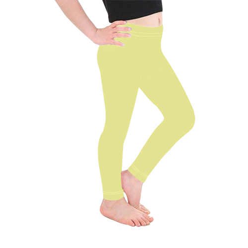 color canary yellow Kid's Ankle Length Leggings (Model L06)
