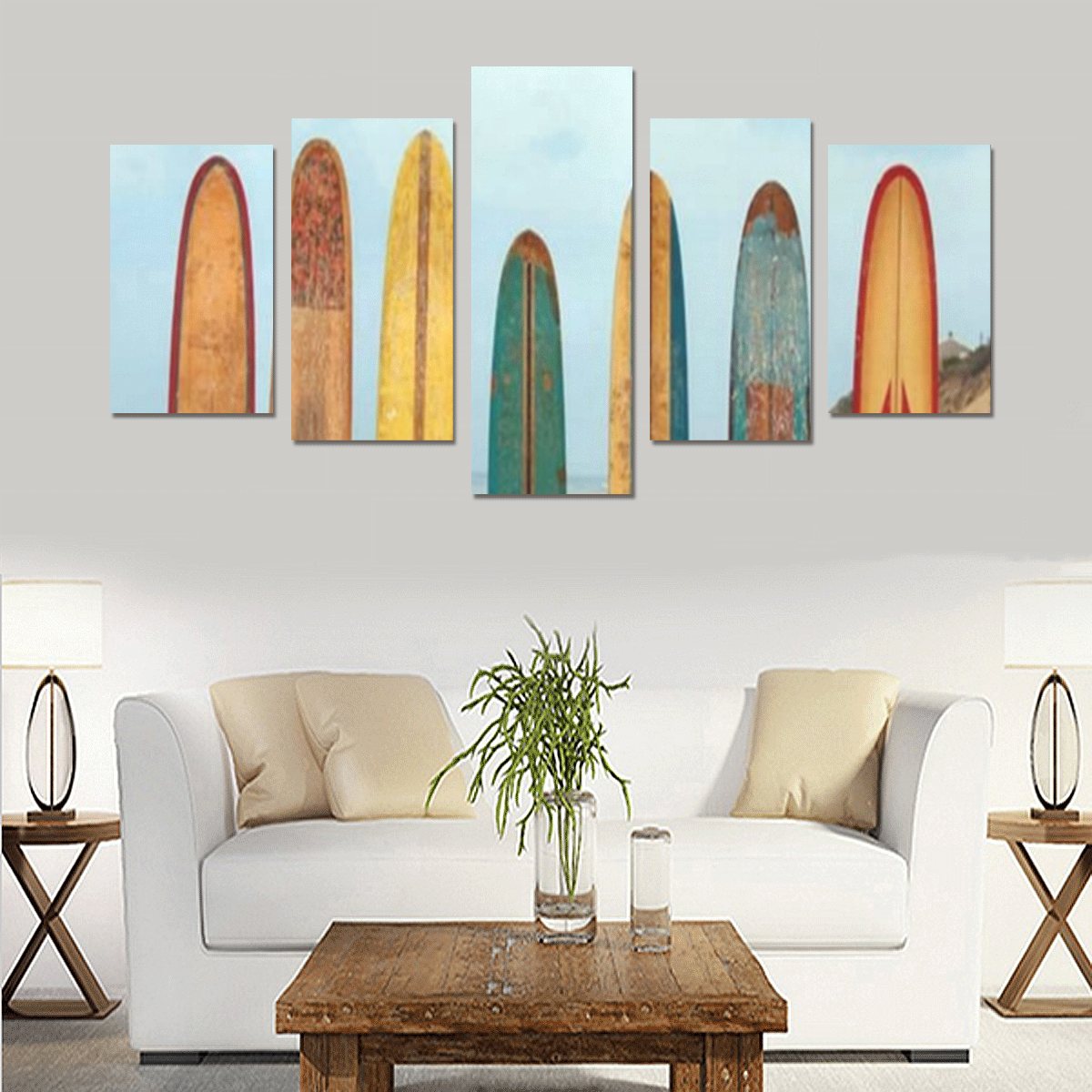 GONE SURFIN' RETRO Canvas Print Sets C (No Frame)