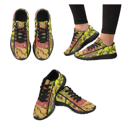 Foliage Patchwork #5 by Jera Nour Women's Running Shoes/Large Size (Model 020)