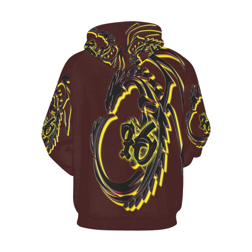 Year of the Dragon Hoodie All Over Print Hoodie for Women (USA Size) (Model H13)