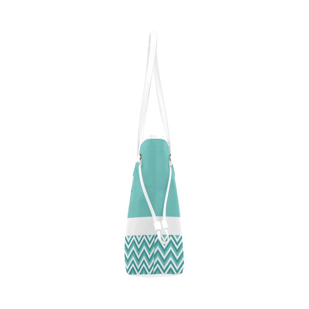 Retro Flamingo Chevron Clover Canvas Tote Bag (Model 1661)