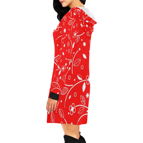 FLORAL DESIGN 23 All Over Print Hoodie Mini Dress (Model H27)