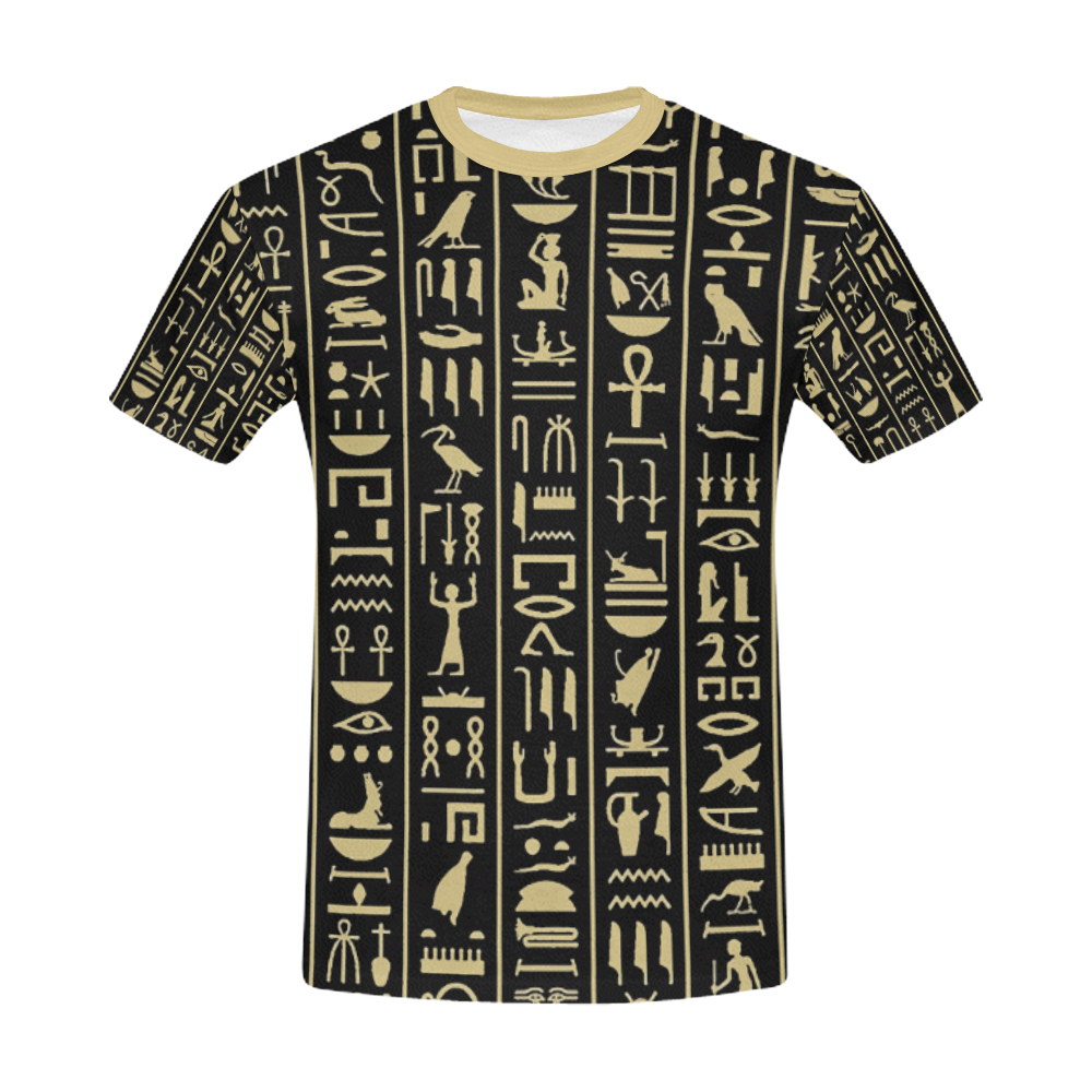 Egyptian hieroglyphics symbols All Over Print T-Shirt for Men/Large Size (USA Size) Model T40)