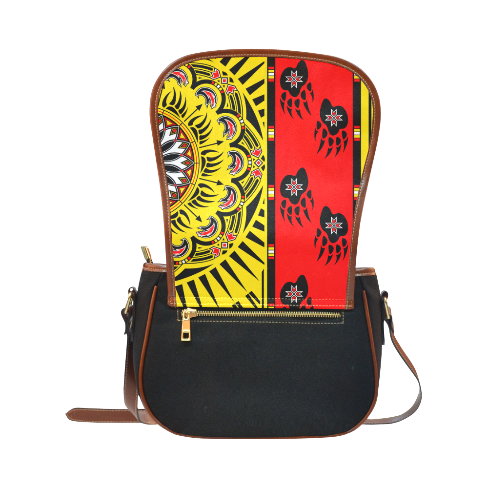 Sun Bear Yellow Saddle Bag/Small (Model 1649)(Flap Customization)