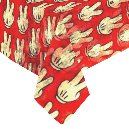Hands Pattern by K.Merske Cotton Linen Tablecloth 60"x 84"