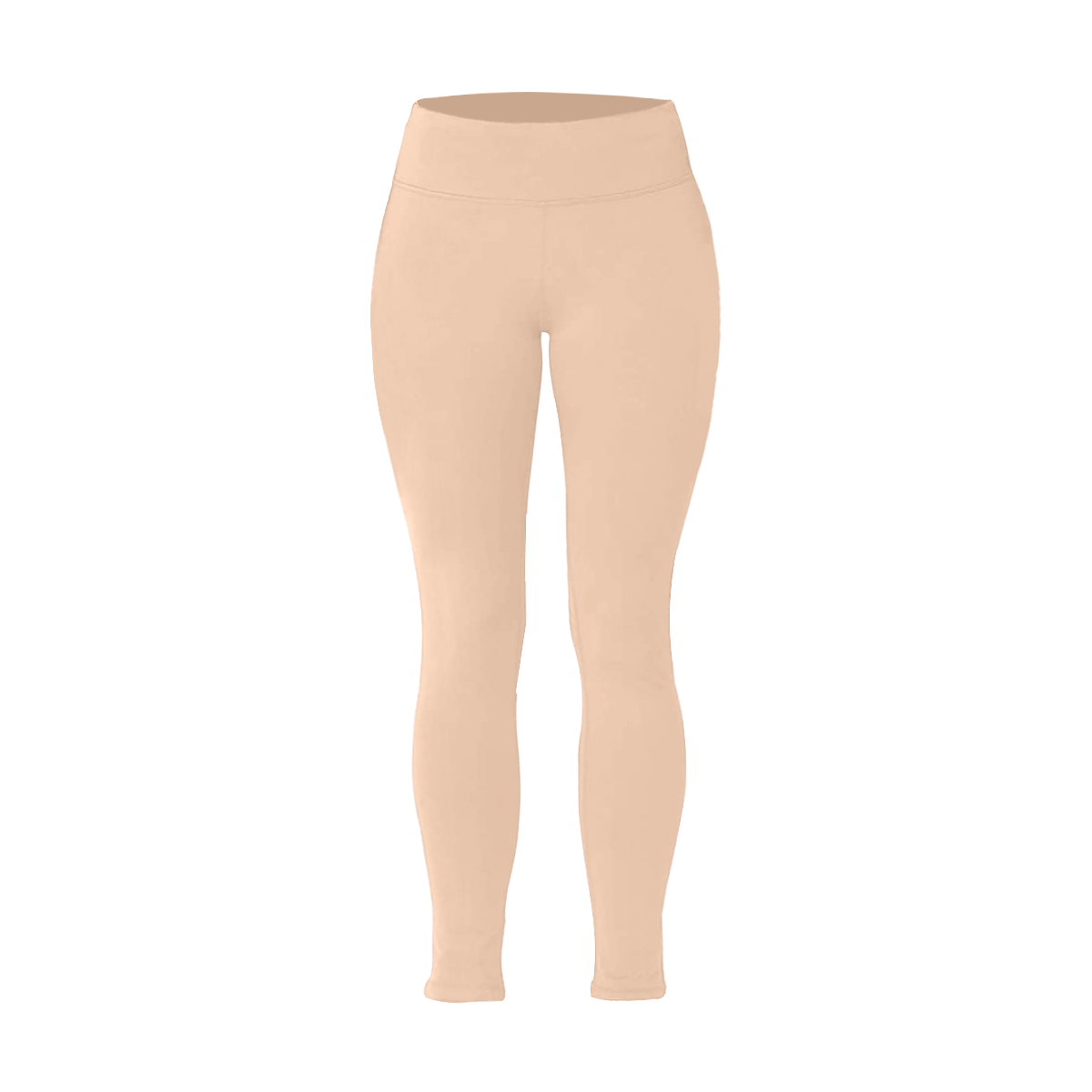 color apricot Women's Plus Size High Waist Leggings (Model L44)
