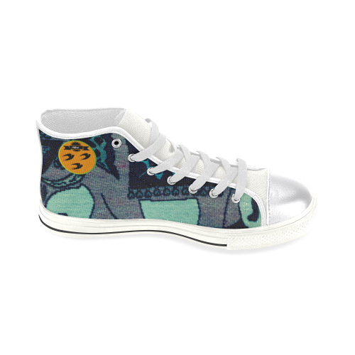 32 Elephant art for female Beautiful color Women's Classic High Top Canvas Shoes (Model 017)