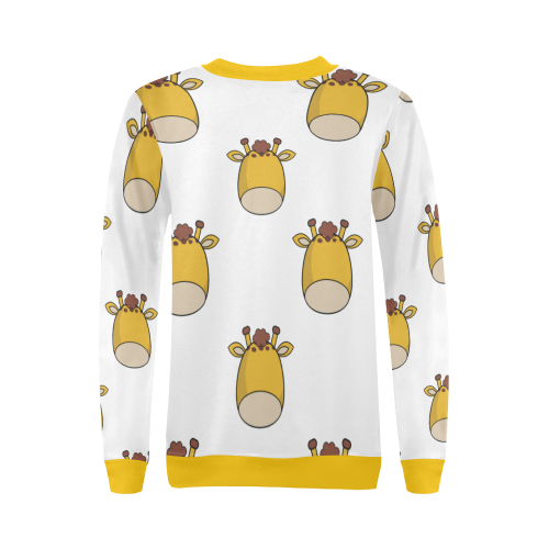 Giraffes white All Over Print Crewneck Sweatshirt for Women (Model H18)