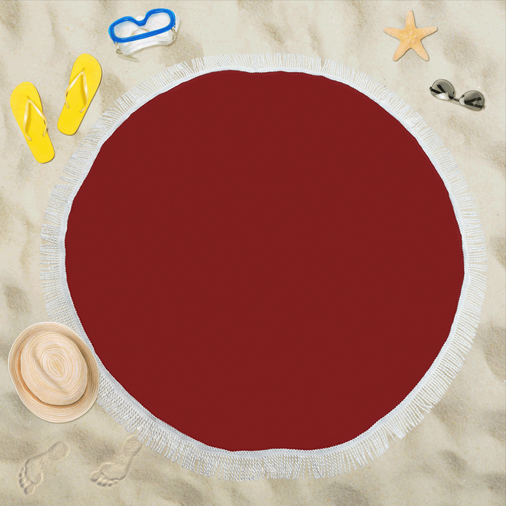 color maroon Circular Beach Shawl 59"x 59"