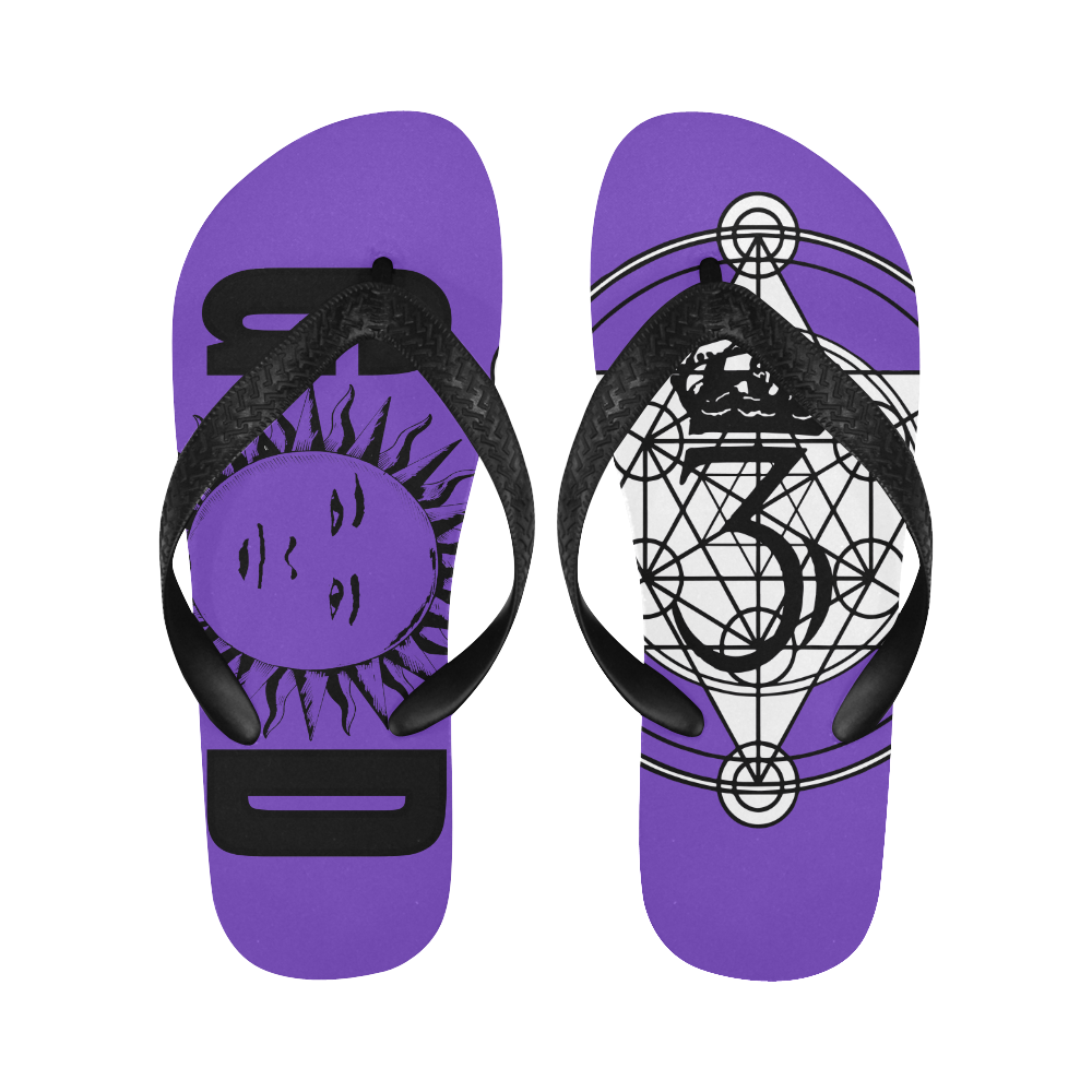 GOD Flips Purple,Black & White Flip Flops for Men/Women (Model 040)