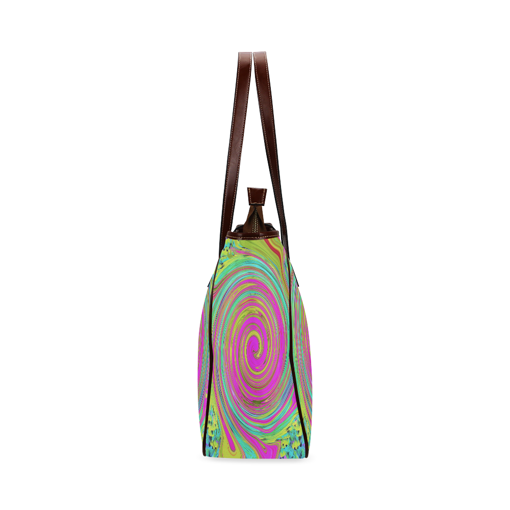 Groovy Abstract Pink Swirl Classic Tote Bag (Model 1644)