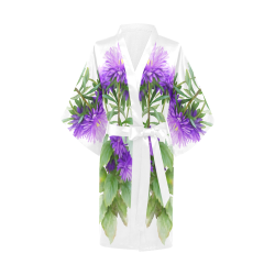 Purple Garden Flowers, floral watercolor Kimono Robe
