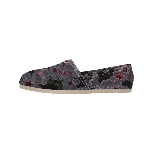 Glowing Flowers in the dark A by JamColors Women's Classic Canvas Slip-On (Model 1206)