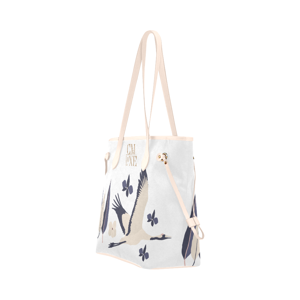 Oiseau Fleur White Handbag Clover Canvas Tote Bag (Model 1661)