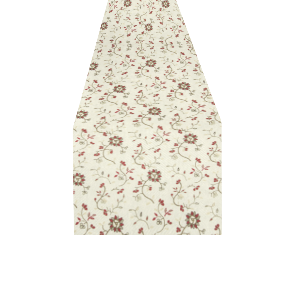 Red Floral Table Runner 16x72 inch