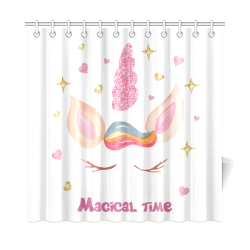 Unicorn Magical Time Shower Curtain 72"x72"