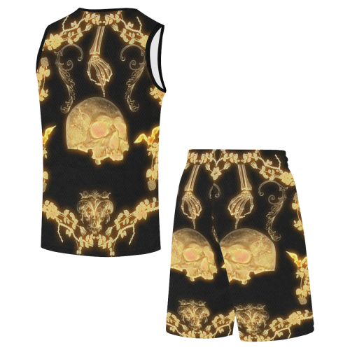 Yellow skull All Over Print Basketball Uniform