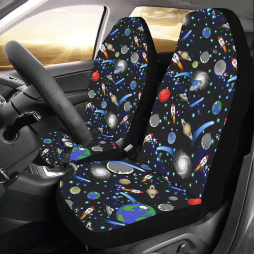 Galaxy Universe - Planets, Stars, Comets, Rockets Car Seat Covers (Set of 2)