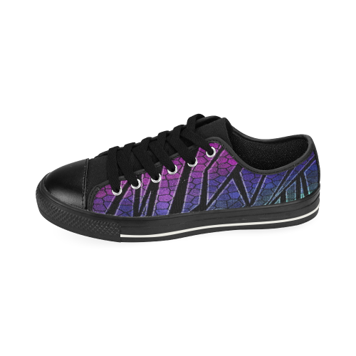 Neon Rainbow Cracked Mosaic Low Top Canvas Shoes for Kid (Model 018)