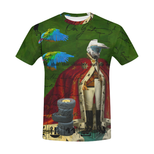 THE DISTORTED KING, THE DISTORTED COLORFUL PARROTS AND THEIR DISTORTED TREASURE OF SPARE TIRES II All Over Print T-Shirt for Men (USA Size) (Model T40)