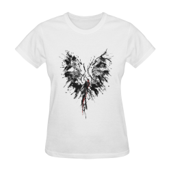 Phoenix - Abstract Painting Bird Black 1 Sunny Women's T-shirt (Model T05)