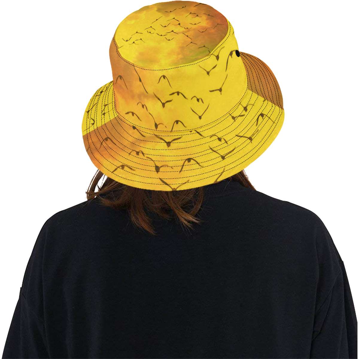 Trendy Birds, yellow by JamColors All Over Print Bucket Hat