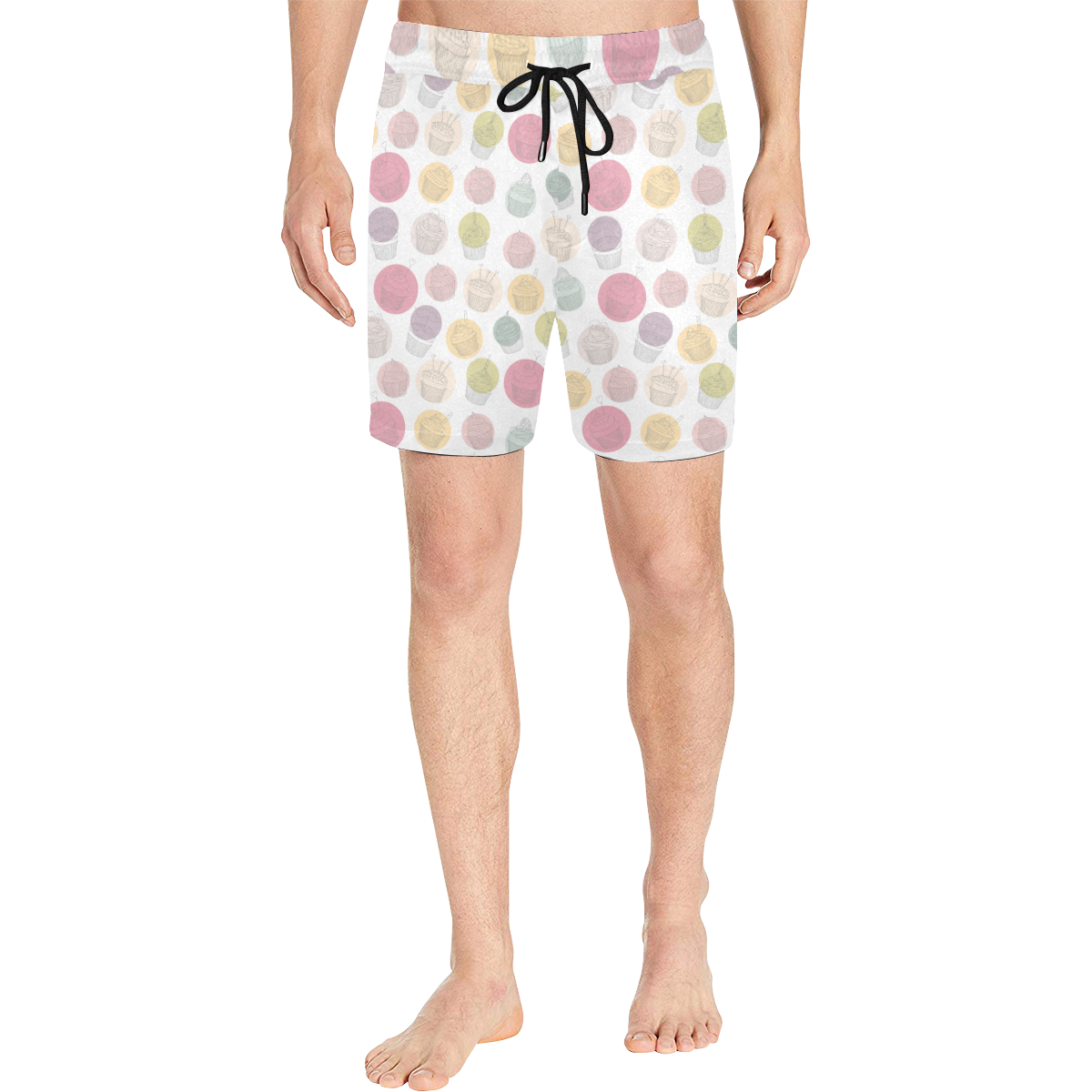 Colorful Cupcakes Men's Mid-Length Swim Shorts (Model L39)