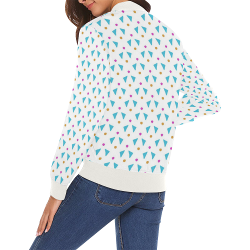 Funny Doodle Pattern 2C by JamColors All Over Print Bomber Jacket for Women (Model H19)
