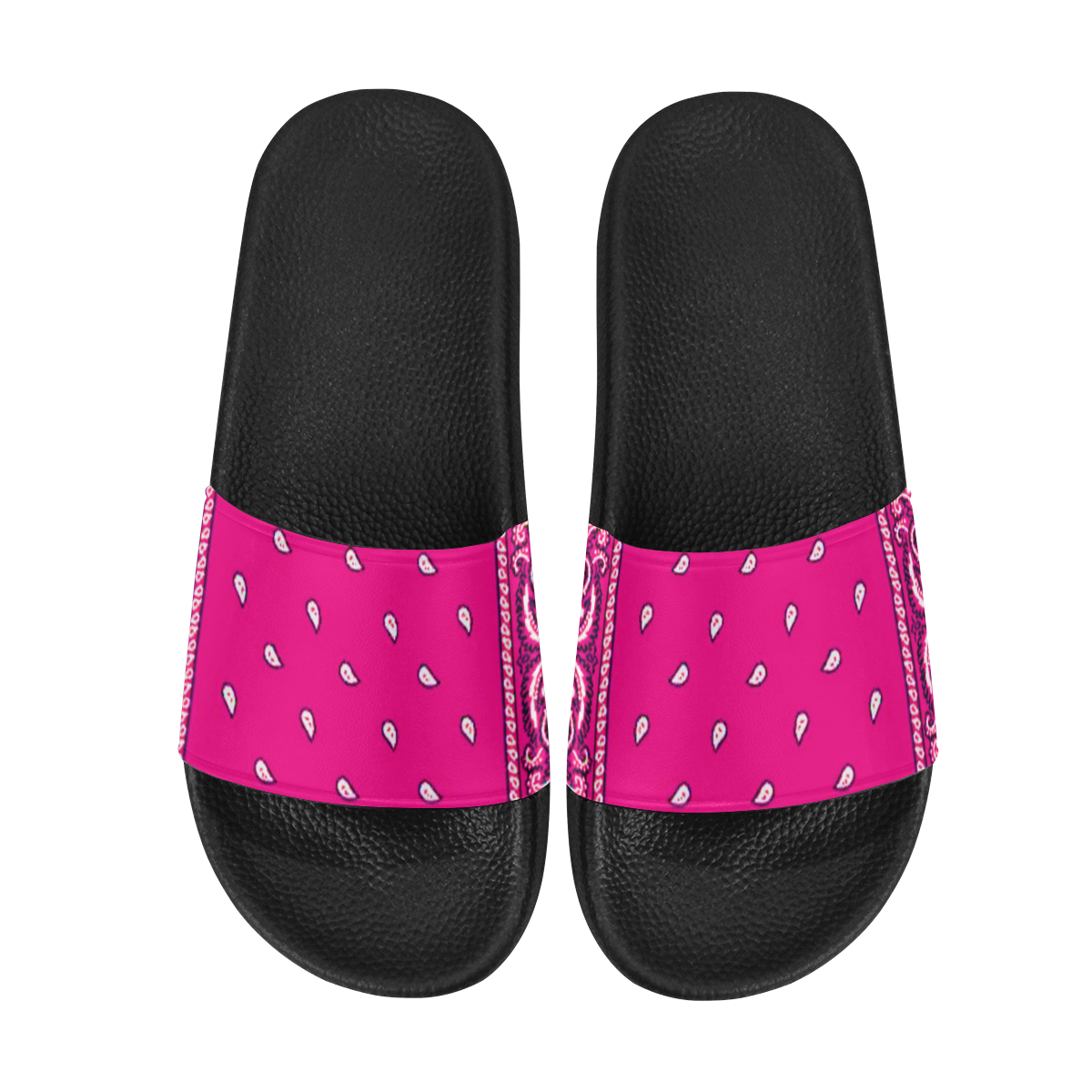 KERCHIEF PATTERN PINK Women's Slide Sandals (Model 057)
