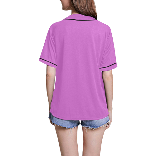 color orchid All Over Print Baseball Jersey for Women (Model T50)