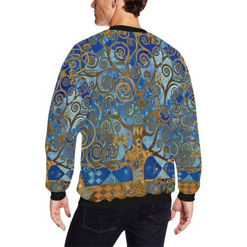 Klimt Tree All Over Print Crewneck Sweatshirt for Men (Model H18)