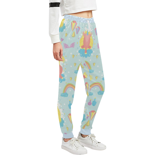 Unicorn And Rainbow Pattern Unisex All Over Print Sweatpants (Model L11)