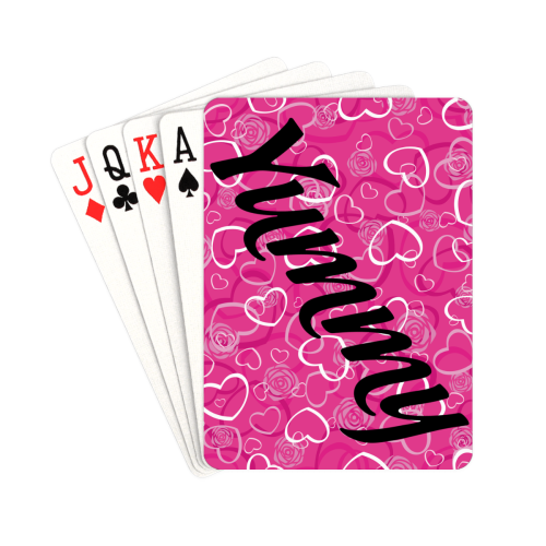 Yummy Heart pink Playing Cards 2.5"x3.5"