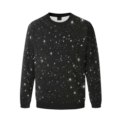 Stars in the Universe Men's Oversized Fleece Crew Sweatshirt/Large Size(Model H18)