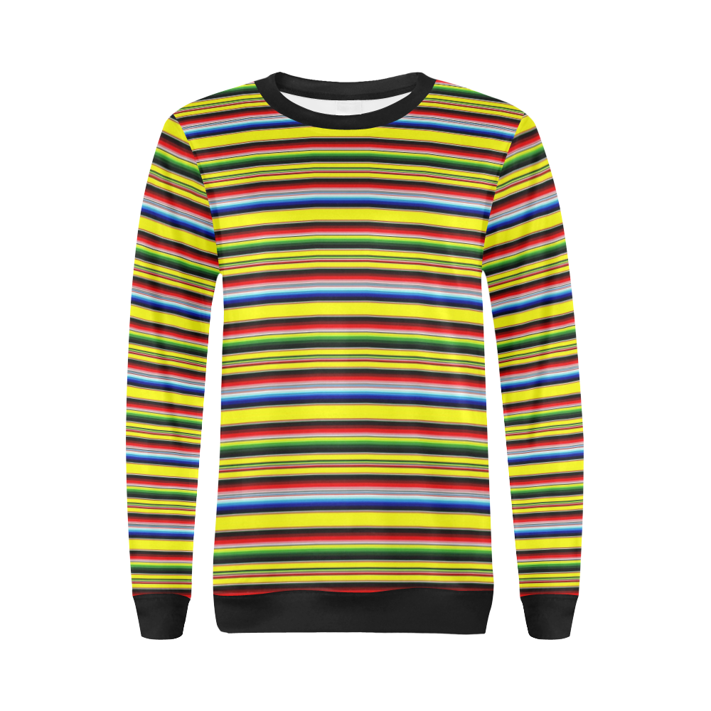 bright serape All Over Print Crewneck Sweatshirt for Women (Model H18)