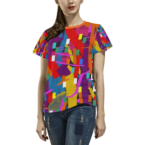 CONFETTI NIGHTS 2 All Over Print T-shirt for Women/Large Size (USA Size) (Model T40)