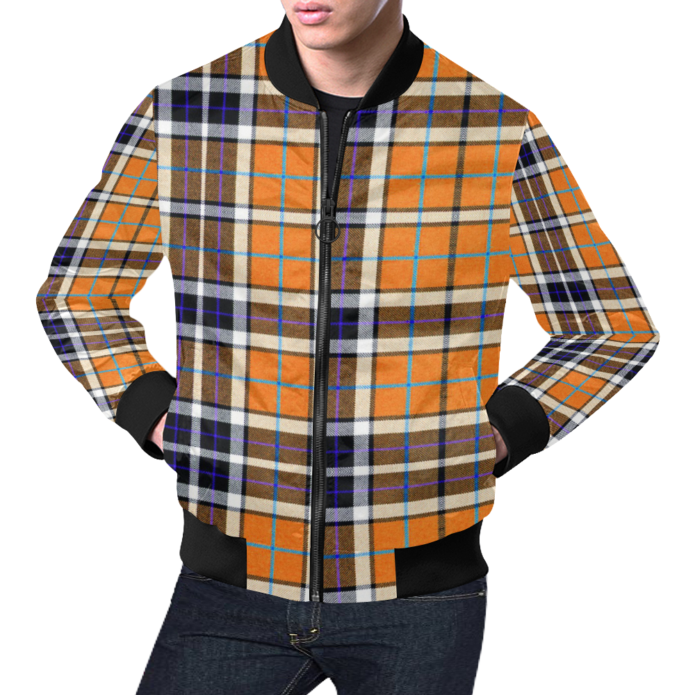 TARTANS YELLOW 34 All Over Print Bomber Jacket for Men/Large Size (Model H19)