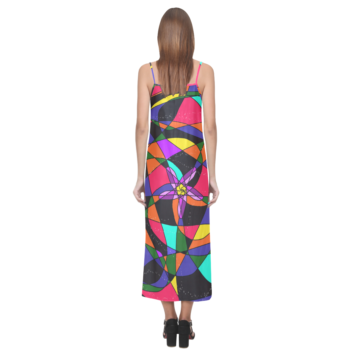 Abstract Design S 2020 V-Neck Open Fork Long Dress(Model D18)