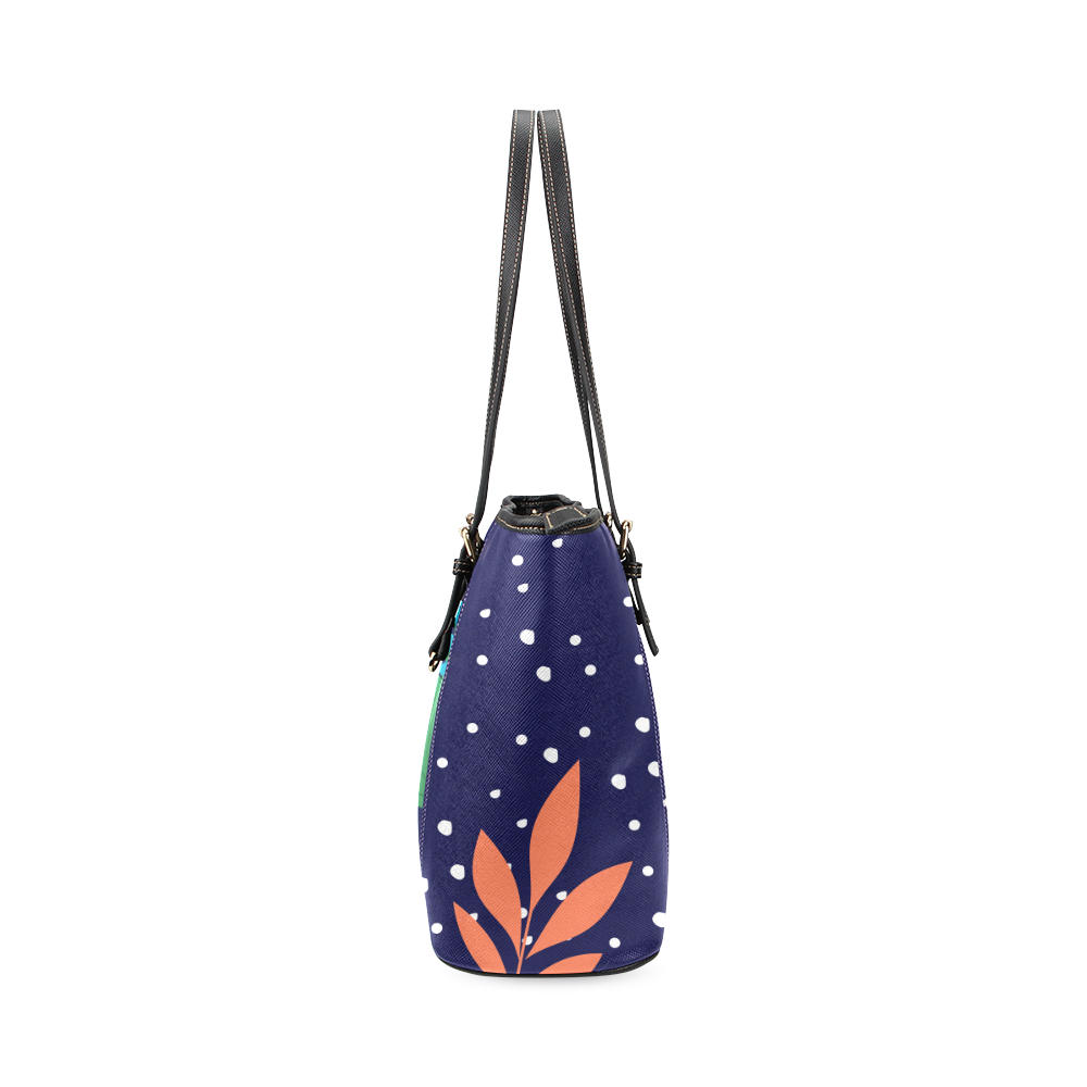 Tropical Groove-bag 3 Leather Tote Bag/Small (Model 1640)
