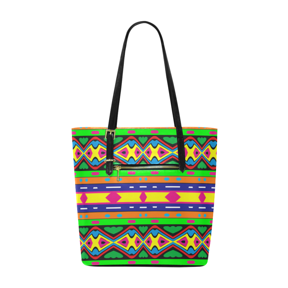 Distorted colorful shapes and stripes Euramerican Tote Bag/Small (Model 1655)