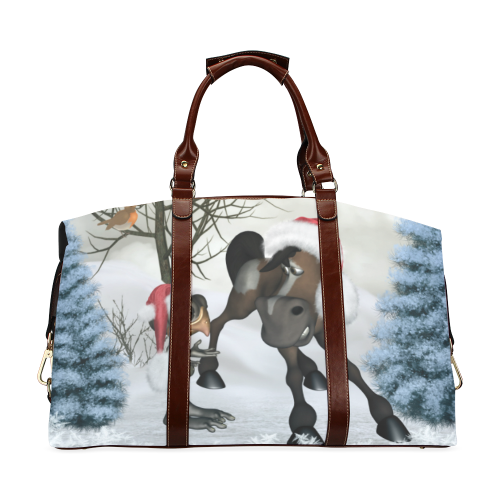 Christmas cute bird and horse Classic Travel Bag (Model 1643) Remake