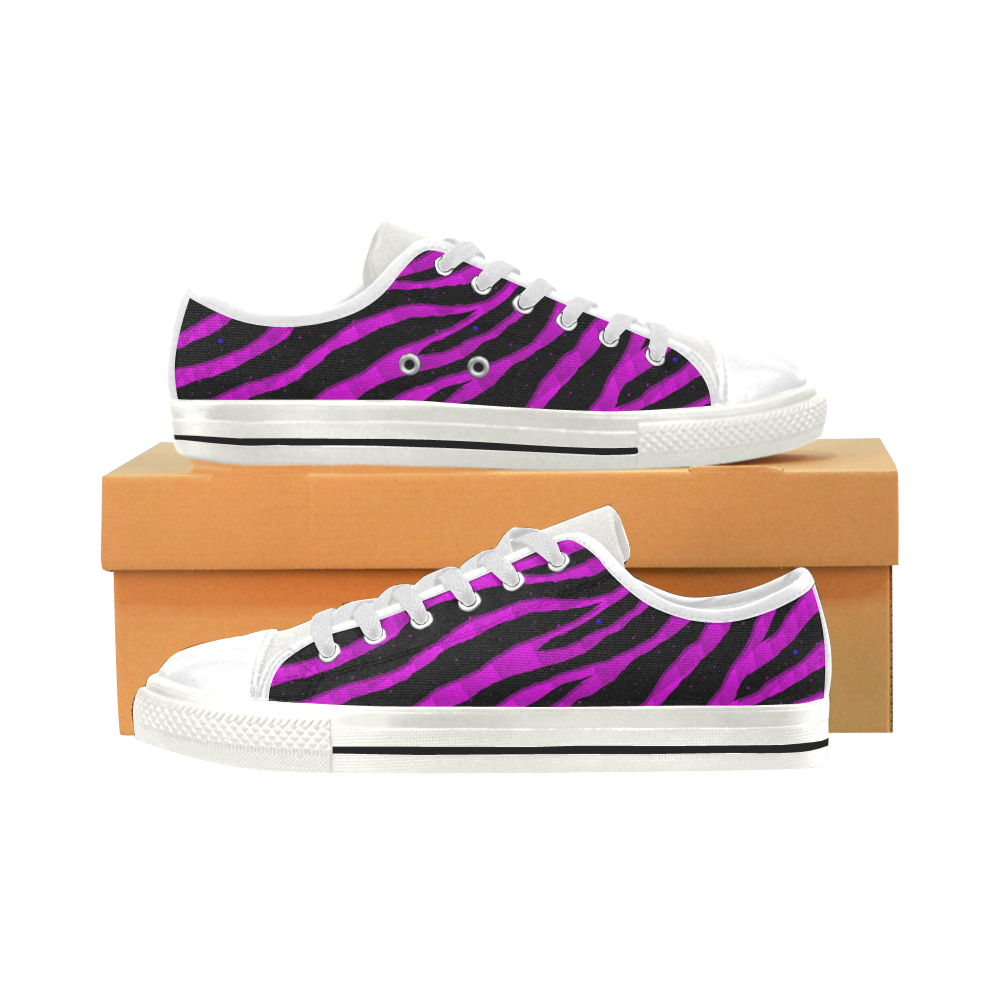 Ripped SpaceTime Stripes - Pink Men's Classic Canvas Shoes (Model 018)