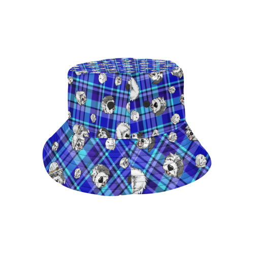 blue plaid Shaggies All Over Print Bucket Hat