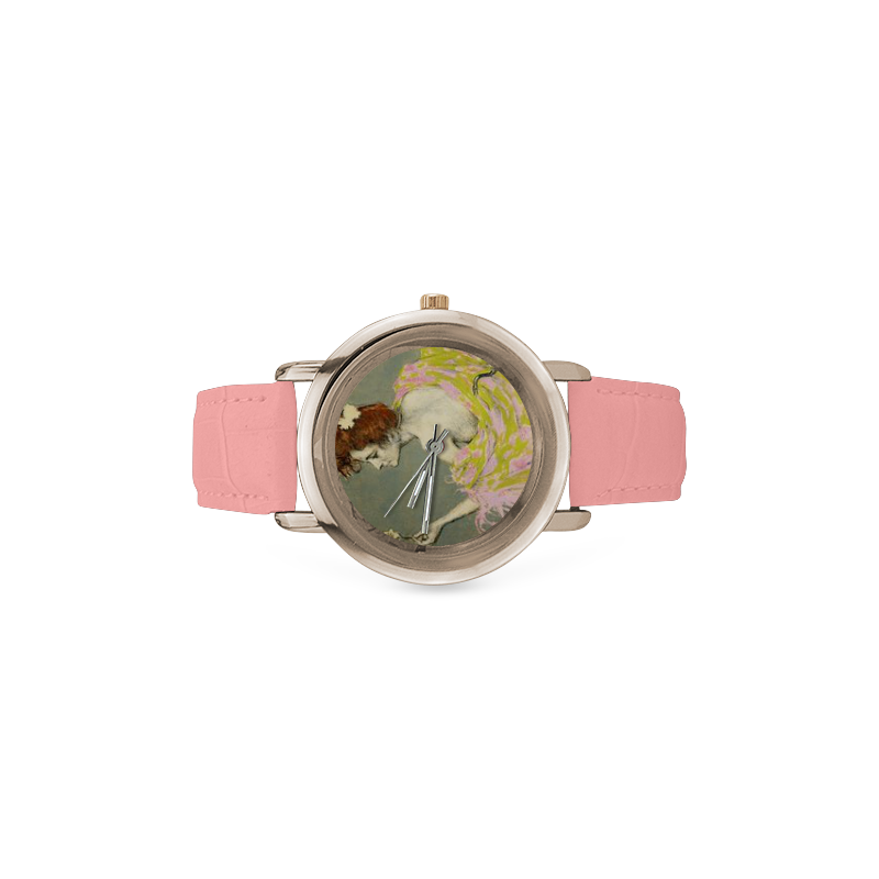 GIRL Women's Rose Gold Leather Strap Watch(Model 201)