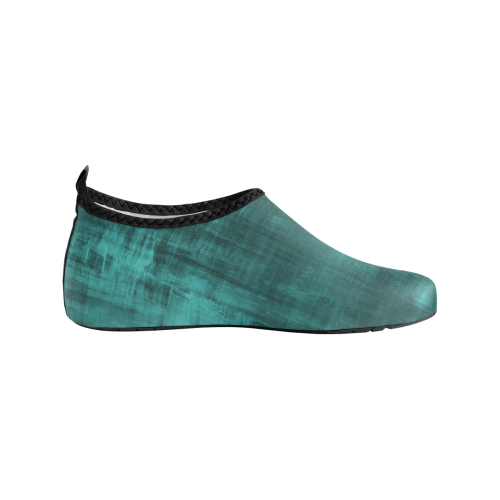 Turquoise Green Grunge Women's Slip-On Water Shoes (Model 056)