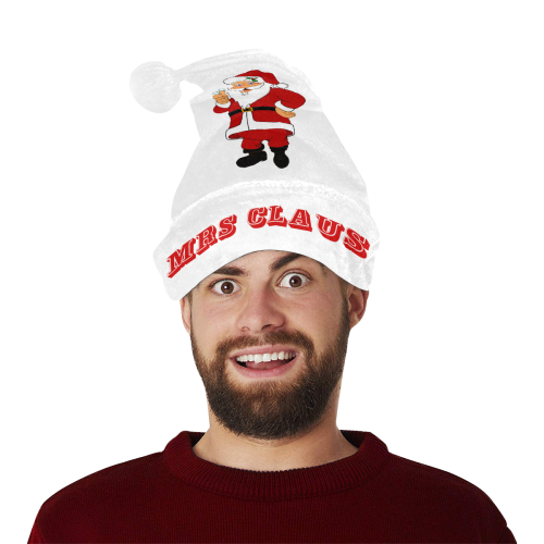 MRS CLAUS White/Red Santa Hat