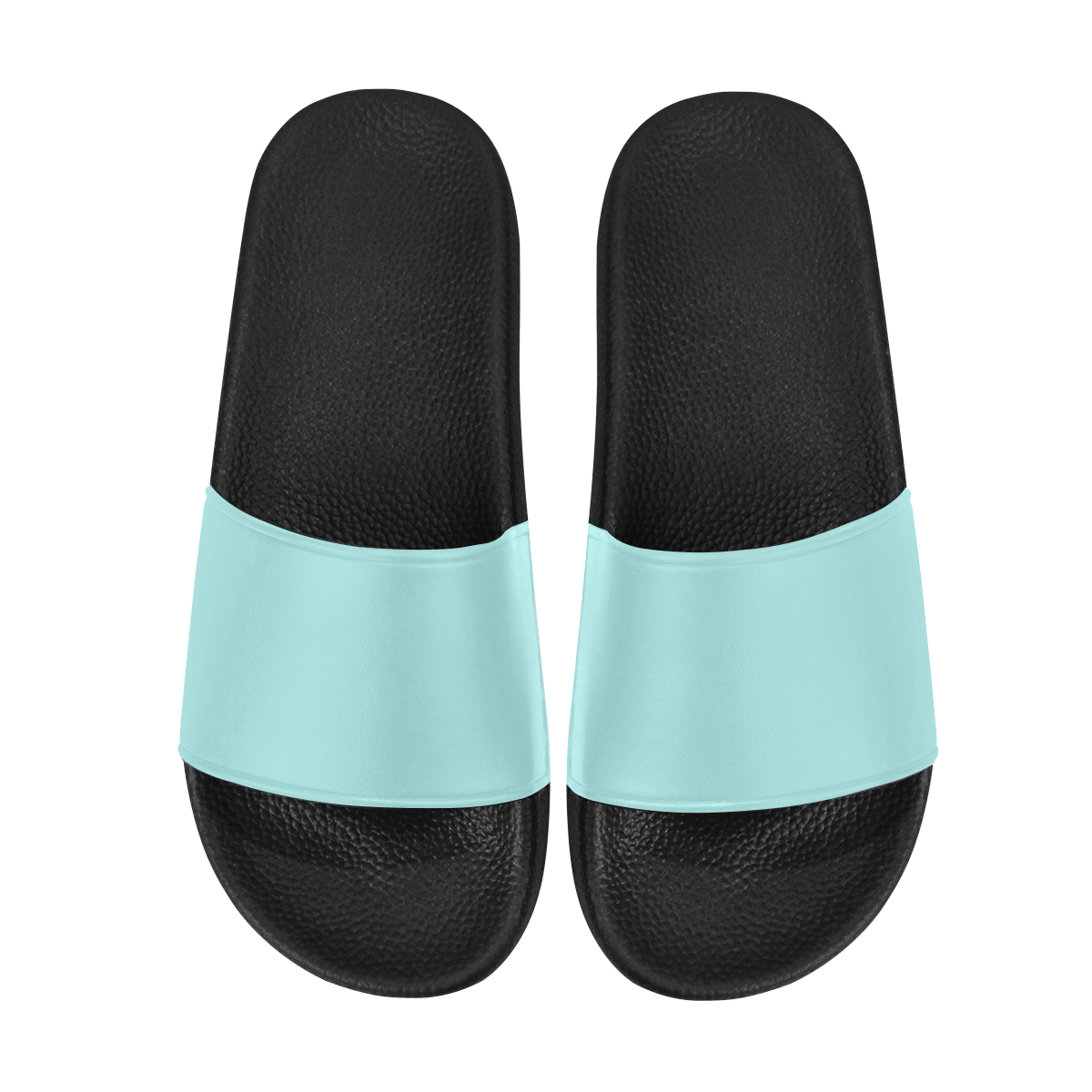color pale turquoise Men's Slide Sandals (Model 057)