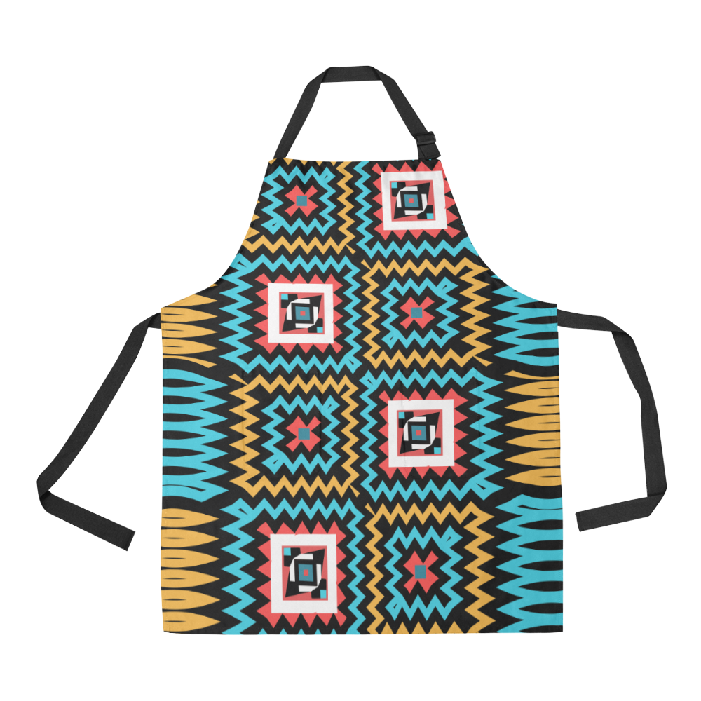Shapes on a black background All Over Print Apron