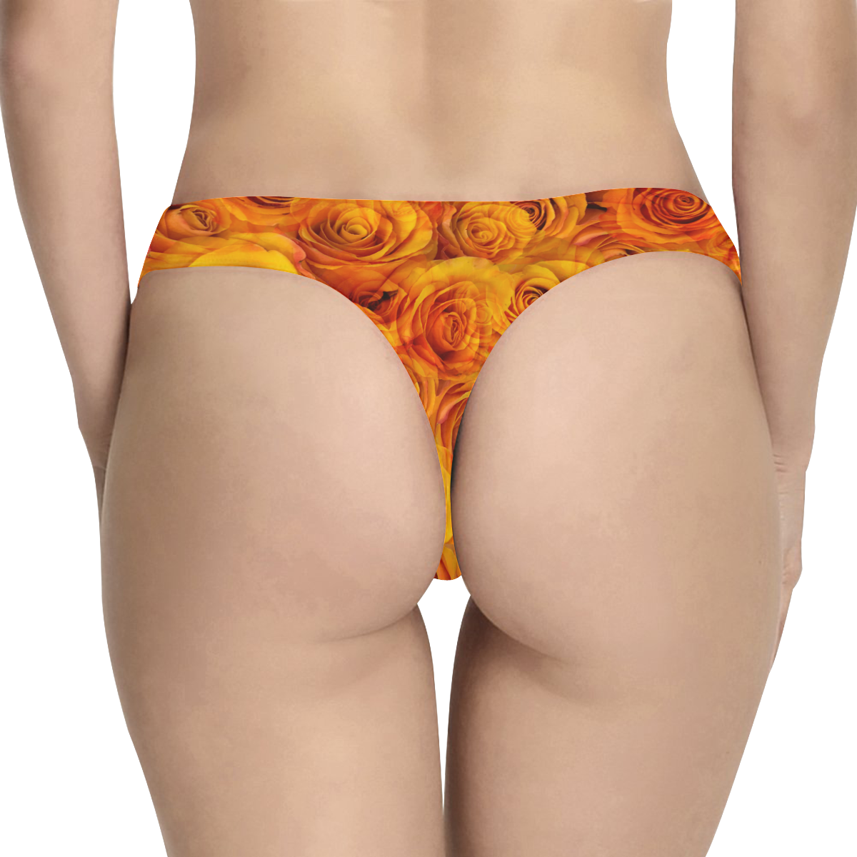 Grenadier Tangerine Roses Women's All Over Print Thongs (Model L30)
