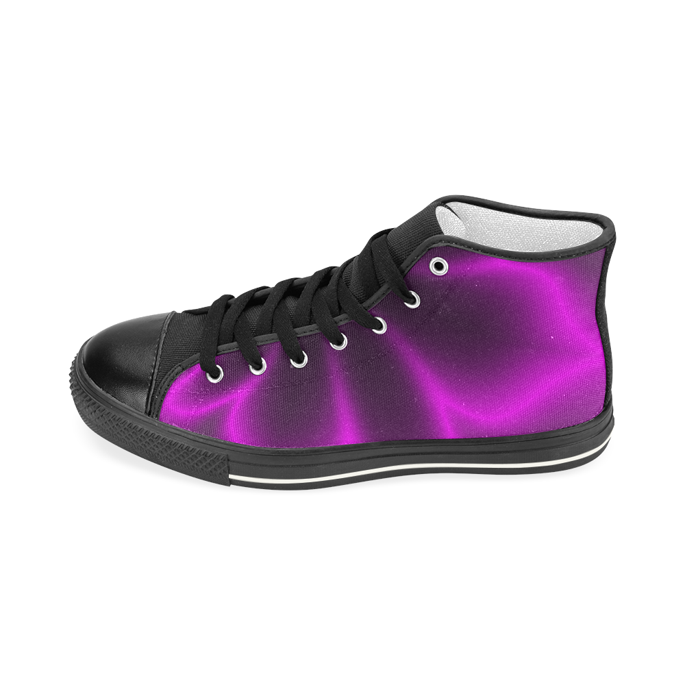 Purple Blossom Men’s Classic High Top Canvas Shoes (Model 017)
